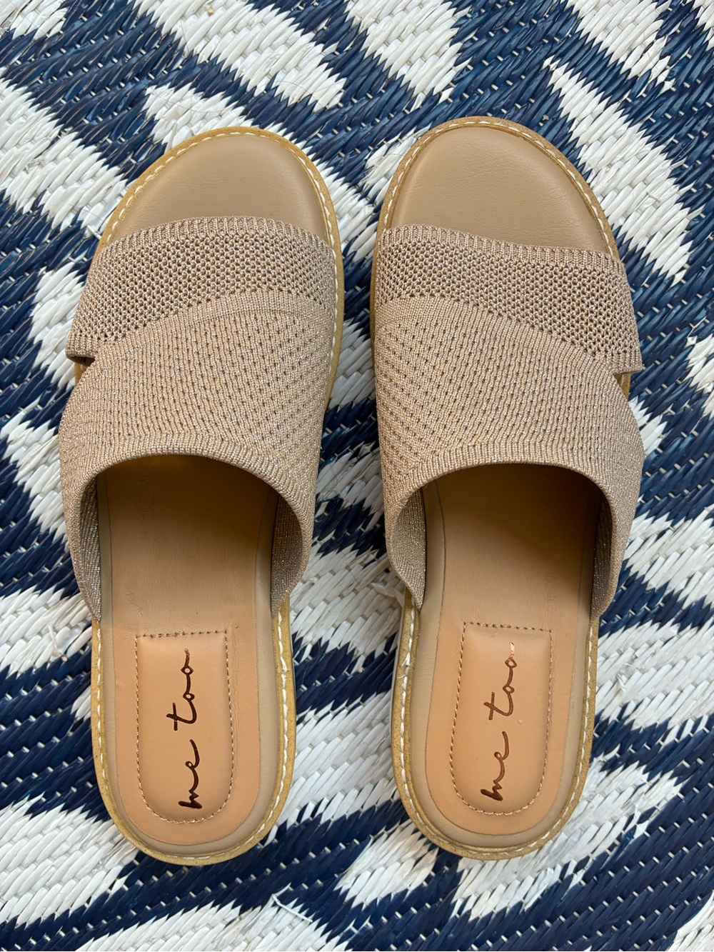 Me Too Hollie Slide Sandals in Color: Sesame Metallic - Picture 4 of 4